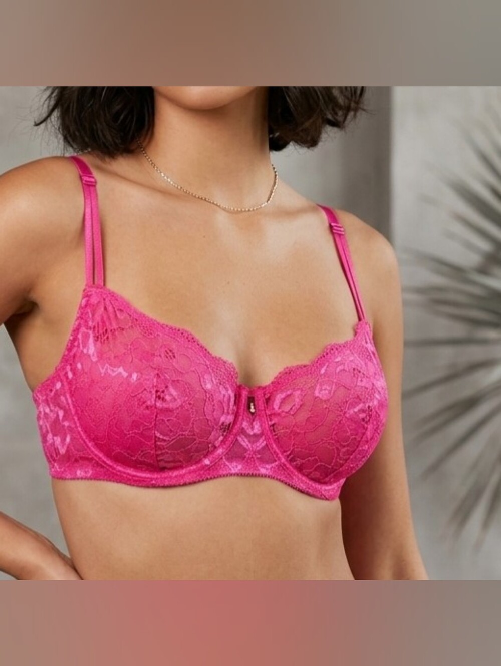 ADORE ME women's Lace Underwire Bra in Hot Pink - Women's Intimates size 40DD.